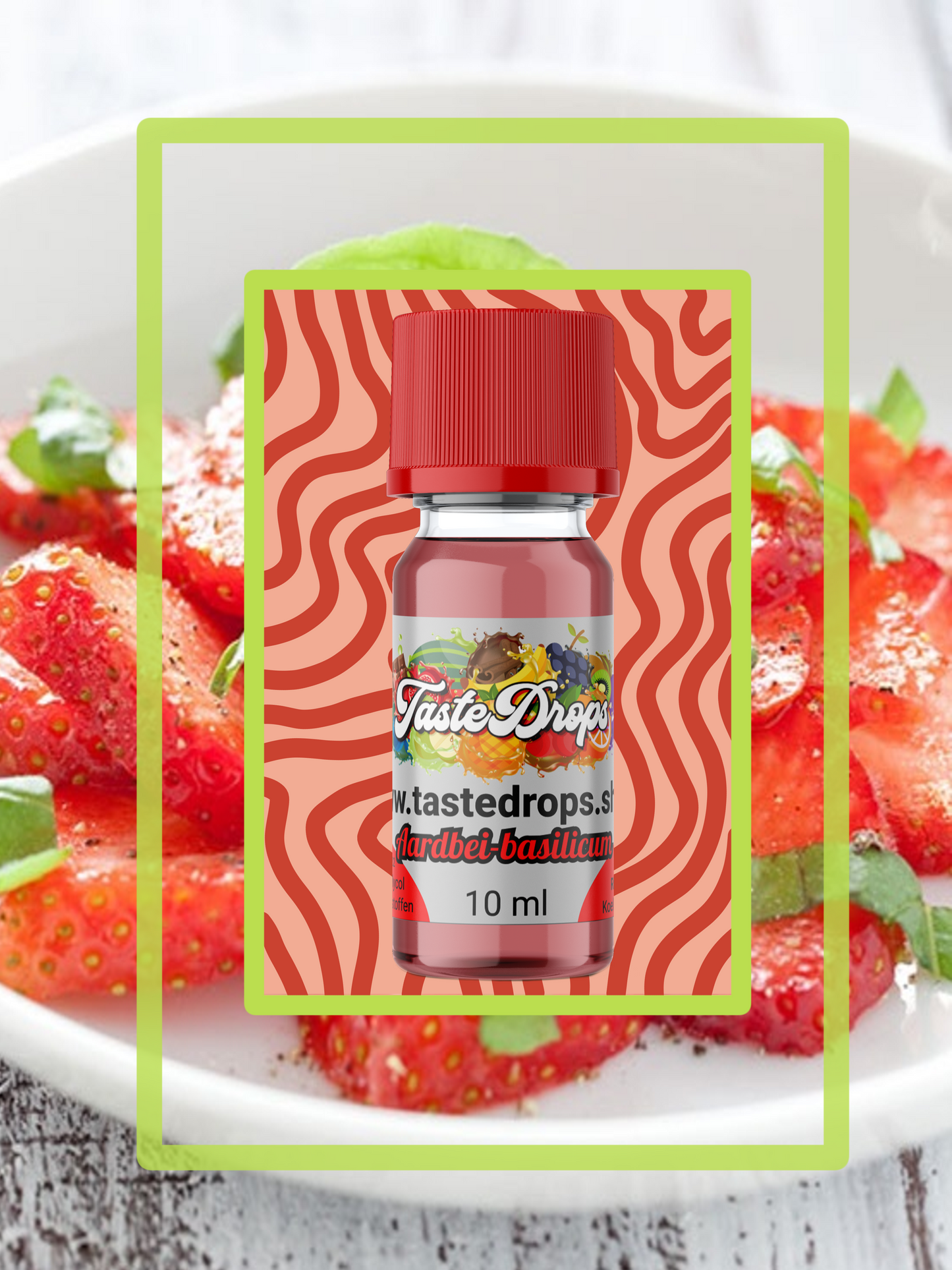 taste drops smaak aroma aardbei-basilicum toevoeging voor drankjes